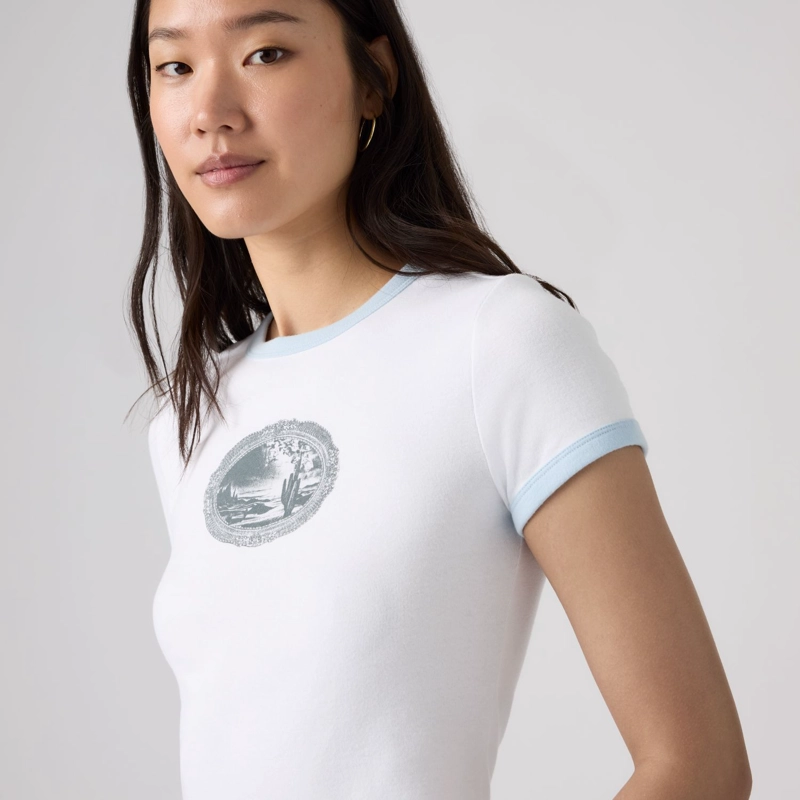 POLERA MUJER ESSENTIAL BABY RINGER BLANCO LEVIS 008A1-0008 - 4
