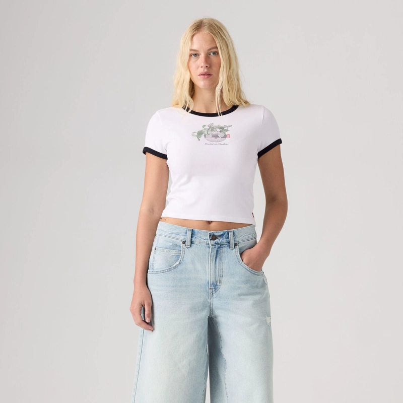 POLERA MUJER ESSENTIAL BABY RINGER BLANCO LEVIS 008A1-0001 - 1