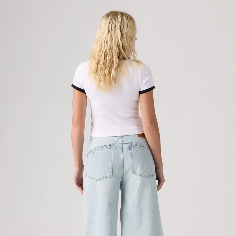 POLERA MUJER ESSENTIAL BABY RINGER BLANCO LEVIS 008A1-0001 - 2