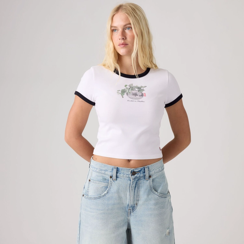 POLERA MUJER ESSENTIAL BABY RINGER BLANCO LEVIS 008A1-0001 - 3