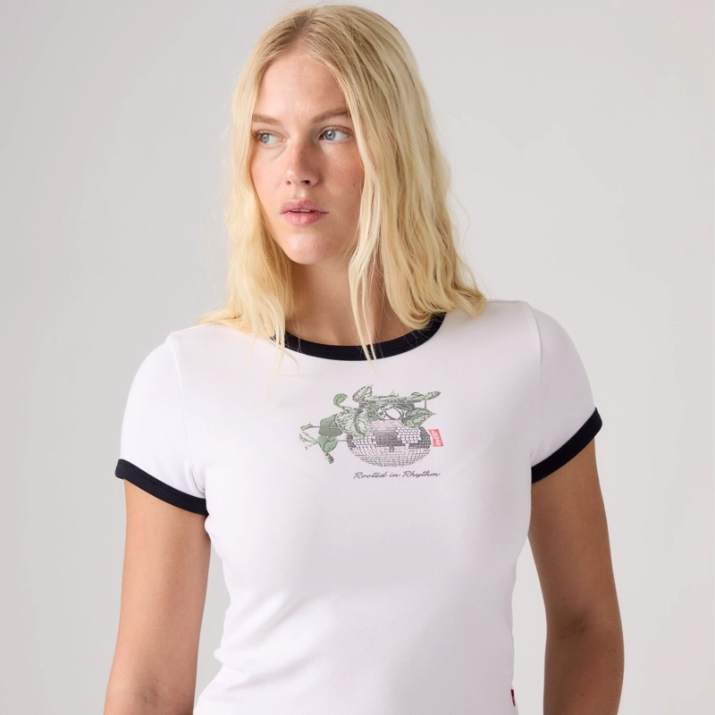 POLERA MUJER ESSENTIAL BABY RINGER BLANCO LEVIS 008A1-0001 - 4