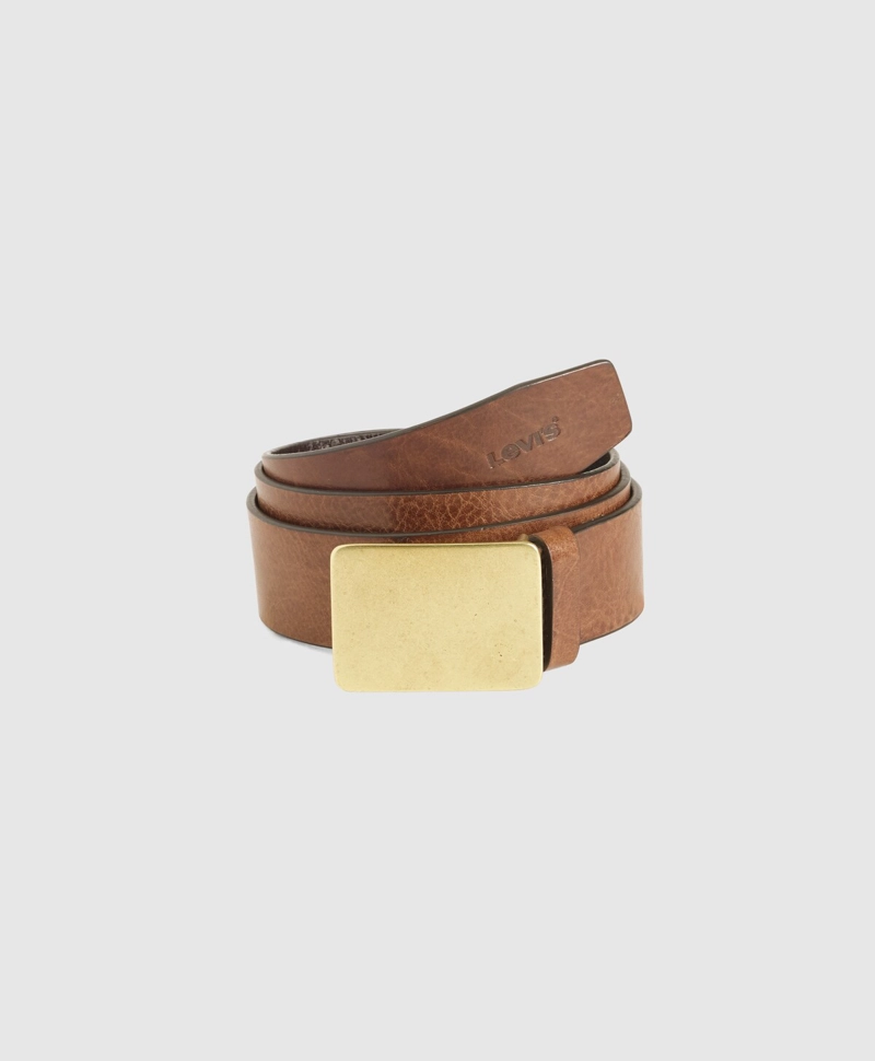 CINTURON HOMBRE RYDER PLAQUE BUCKLE CAFE LEVIS 007YX-0001 - 1
