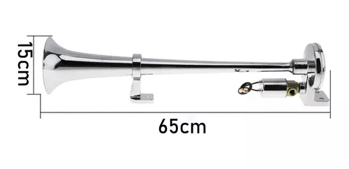 Bocina De Trompeta Cromada 12V/24V Para Camión, Barco, Coche | Sonido Fuerte 135 DB | Incluye Accesorios De Montaje