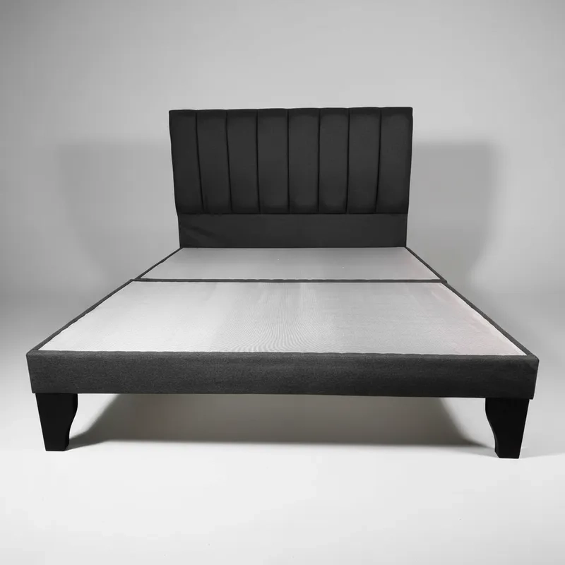 CAMA FLOBAL FRANJAS 2 PLAZAS INCLUYE BASE Y RESPALDO NEGRO - 1