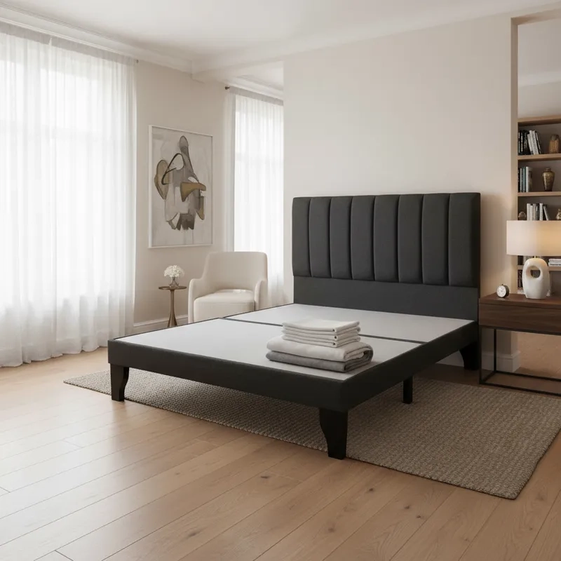 CAMA FLOBAL FRANJAS 2 PLAZAS INCLUYE BASE Y RESPALDO NEGRO - 2