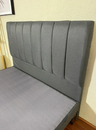 CAMA FLOBAL FRANJAS 2 PLAZAS INCLUYE BASE Y RESPALDO GRIS MEDIO - 3