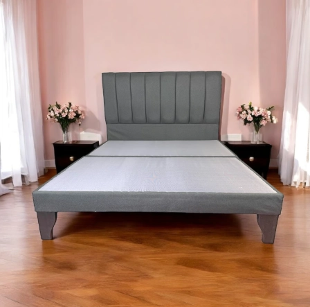 CAMA FLOBAL FRANJAS 2 PLAZAS INCLUYE BASE Y RESPALDO GRIS MEDIO - 4