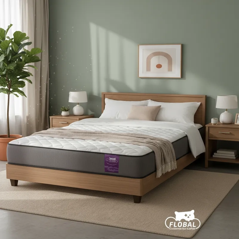 COLCHÓN FLOBAL 2 PLAZAS SIMPLE ESPUMA 150 X 190 X 20 CM - 3