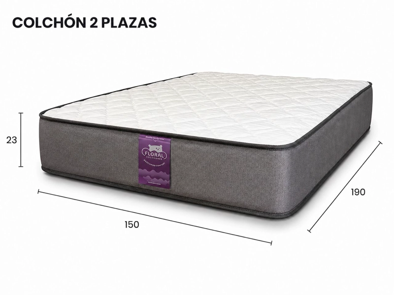 COLCHON 2 PLAZAS SIMPLE RESORTE 150X190X28CM - 2