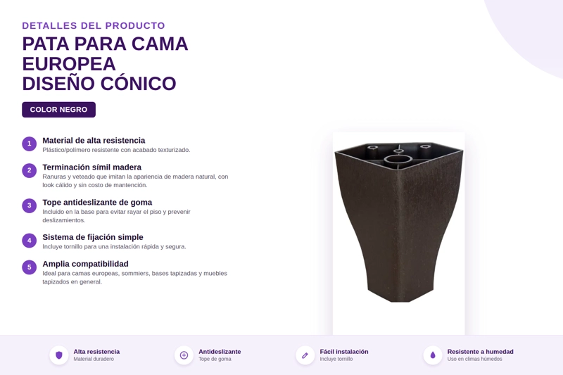 CAMA 2 PLAZAS EUROPEA MARENGO CON COLCHON PILLOW TOP 30 CM - 7