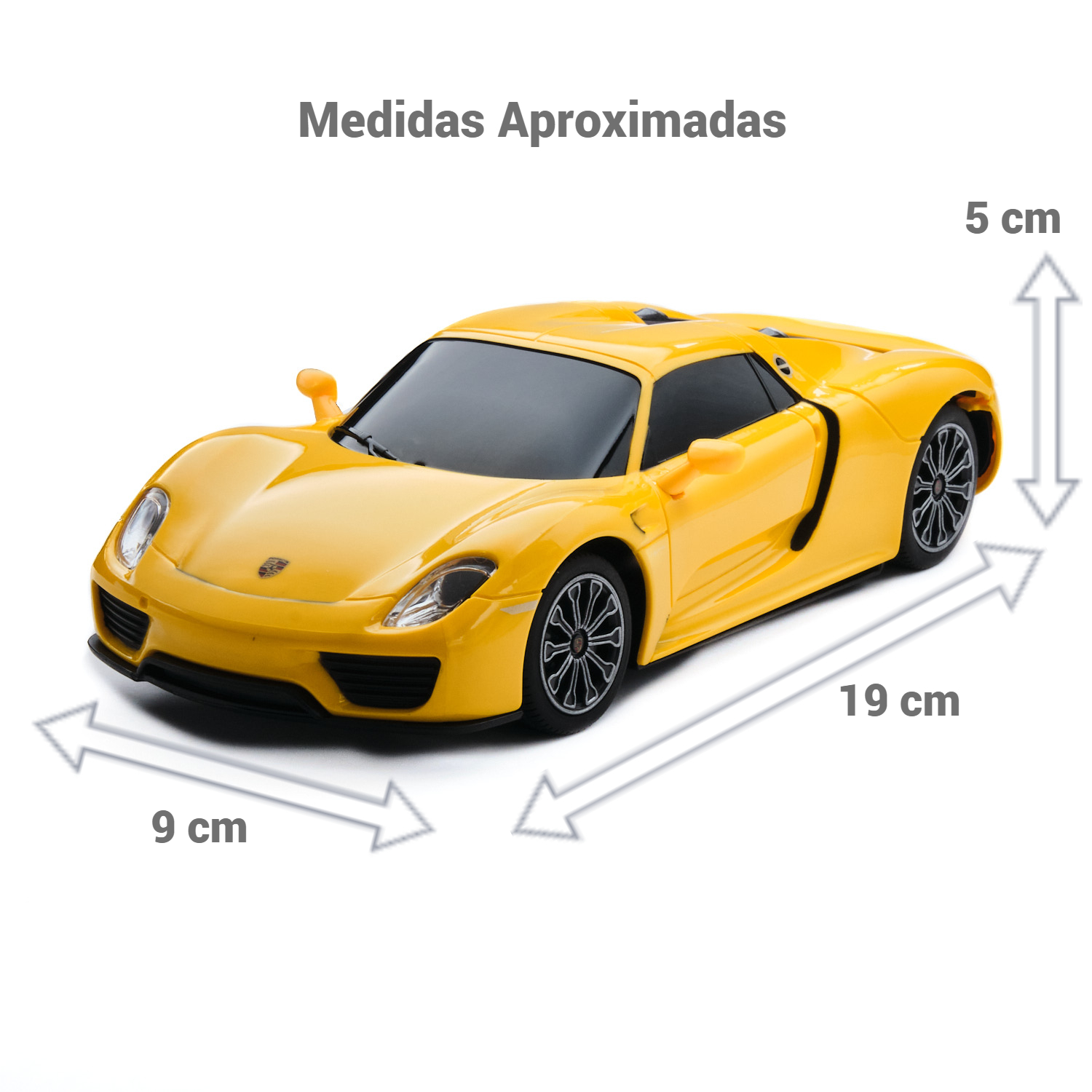 AUTO A CONTROL REMOTO PORSCHE AMARILLO MODELO 918 SPYDER - 3