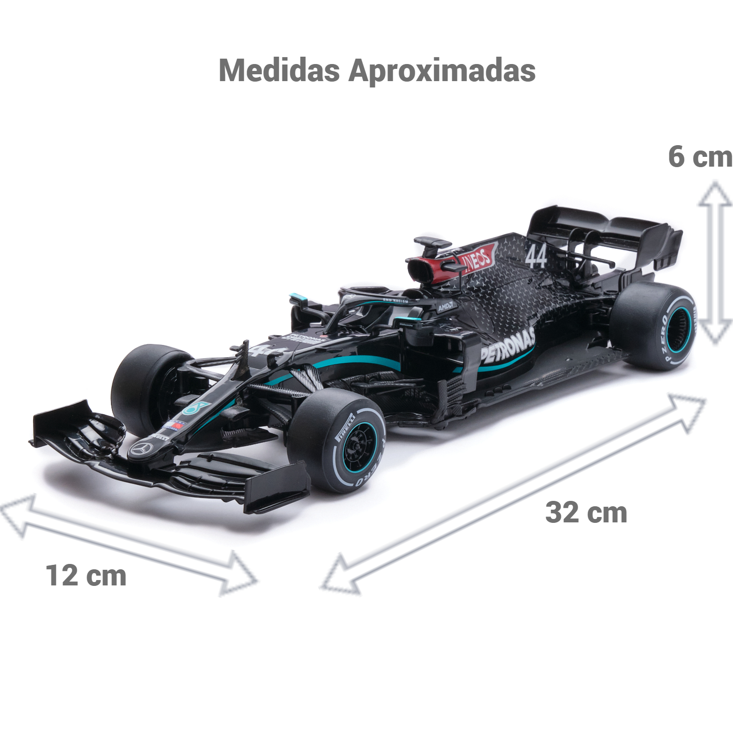 AUTO A CONTROL REMOTO MERCEDES-BENZ NEGRO MODELO MERCEDES-AMG F1 - 3