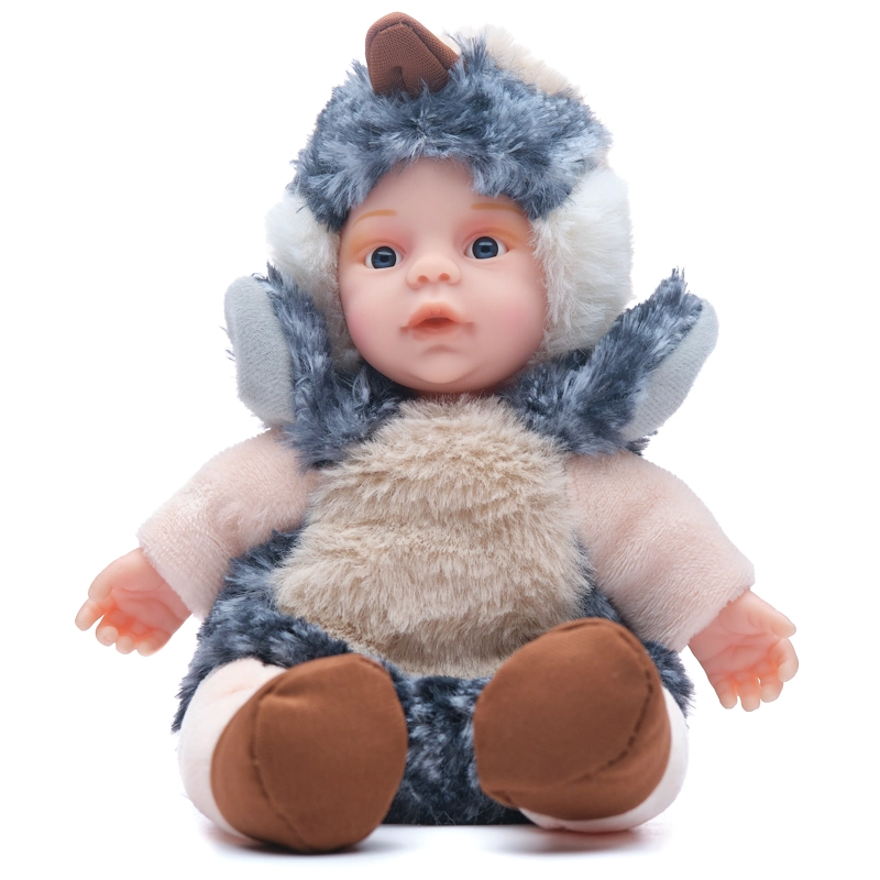 MUÑECO GRIS_AZULADO TIERNO MODELO BEBE PAJARO - 1