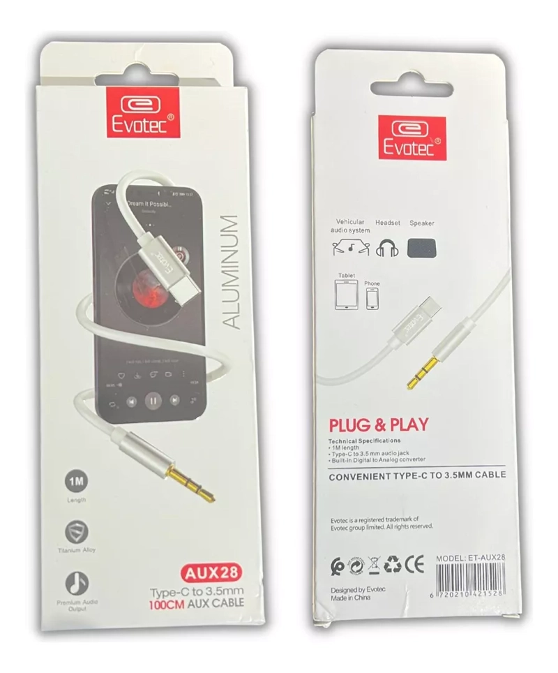 IVON CABLE AUXILIAR CONVERSOR TIPO C A JACK 3.5 MM