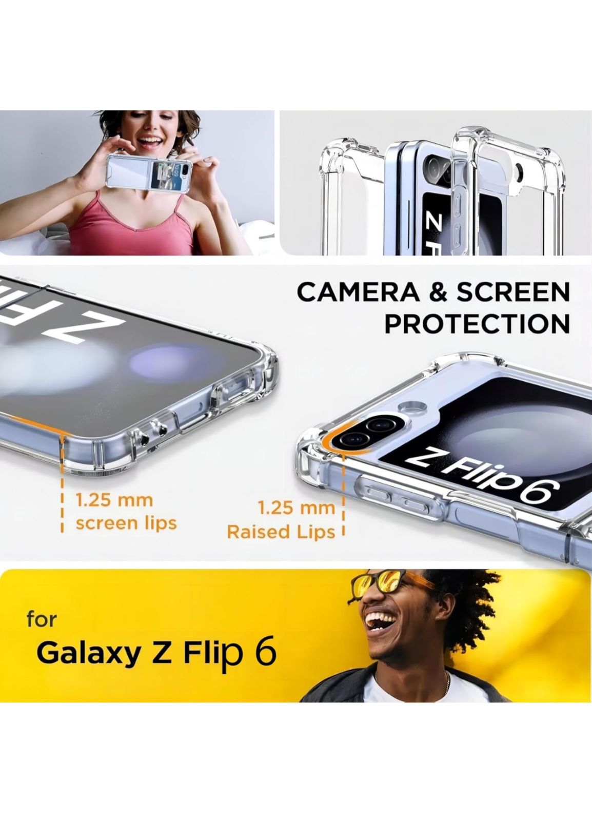 CARCASA SAMSUNG Z FLIP 6 FUNDA ANTIGOLPES TRANSPARENTE - 2