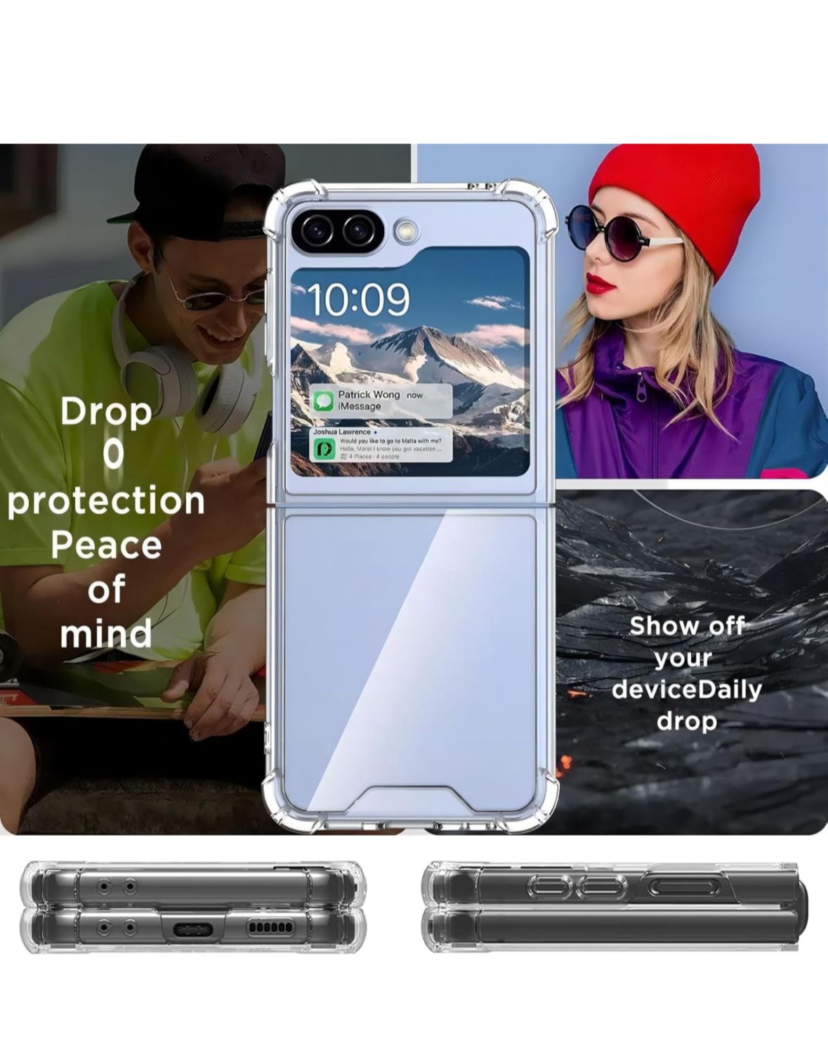 CARCASA SAMSUNG Z FLIP 6 FUNDA ANTIGOLPES TRANSPARENTE - 4