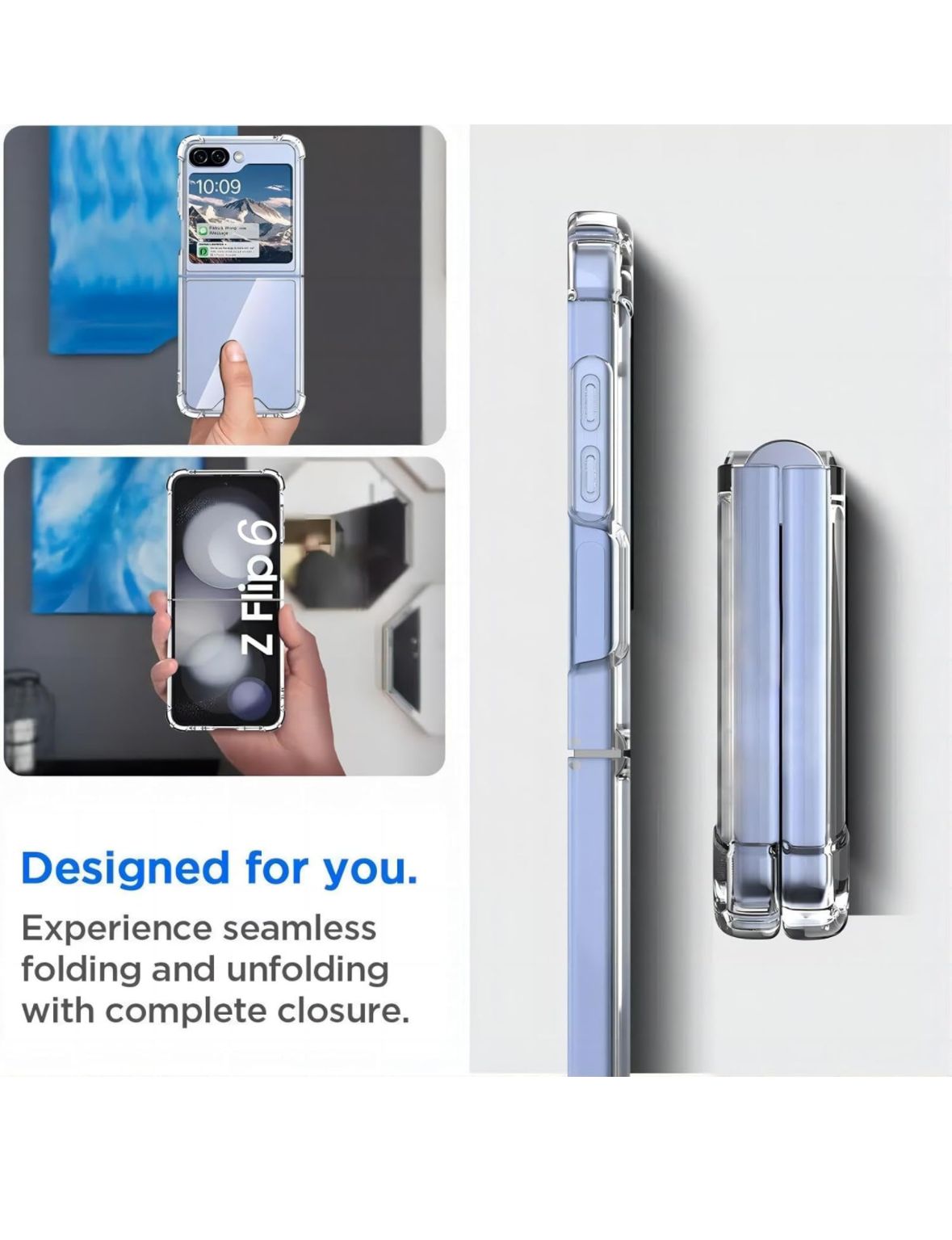 CARCASA SAMSUNG Z FLIP 6 FUNDA ANTIGOLPES TRANSPARENTE - 5