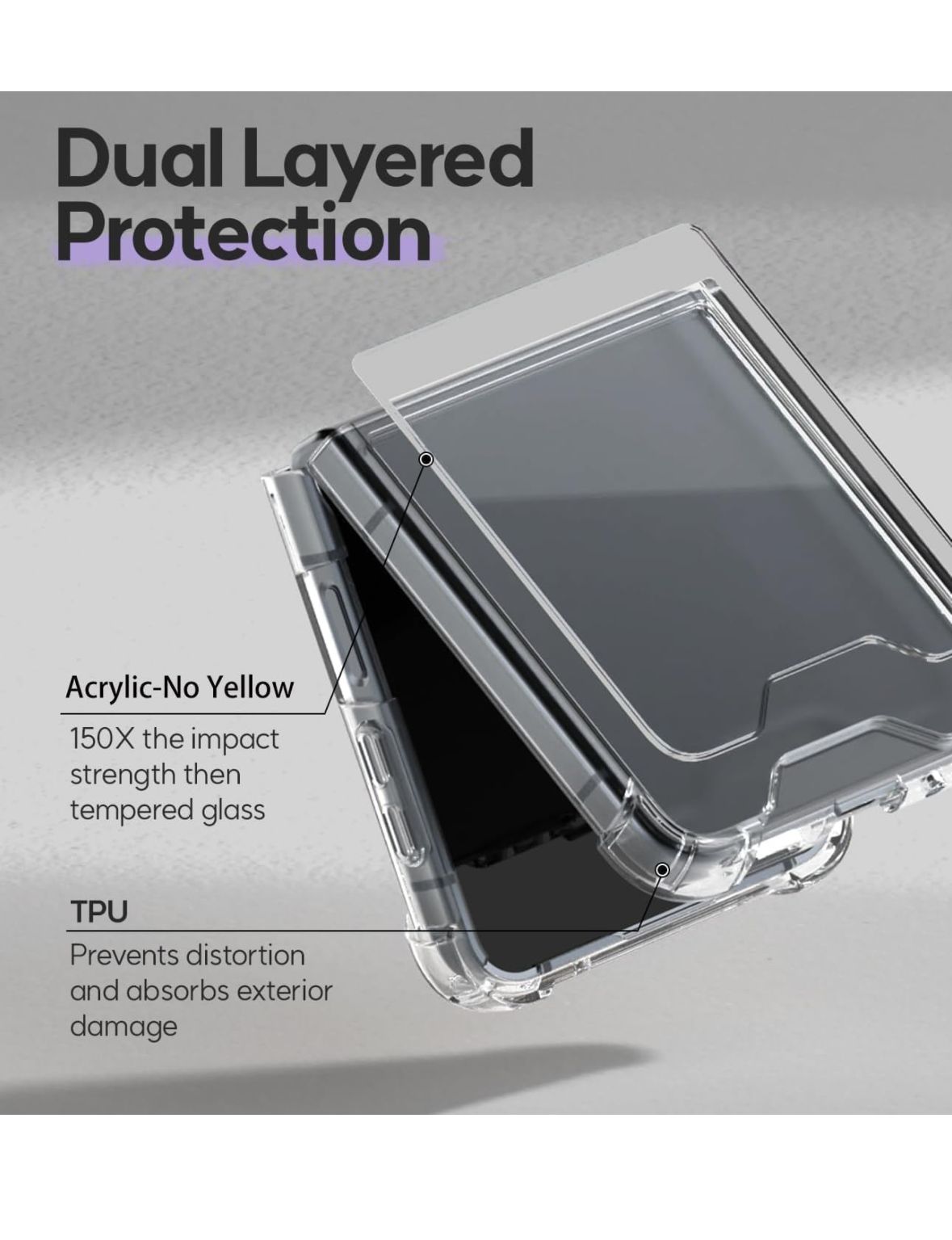 CARCASA SAMSUNG Z FLIP 6 FUNDA ANTIGOLPES TRANSPARENTE - 6