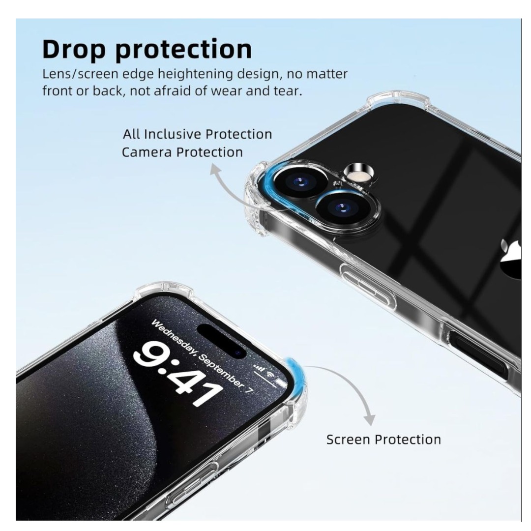 CARCASA IPHONE 16 PLUS FUNDA ANTIGOLPES TRANSPARENTE - 2