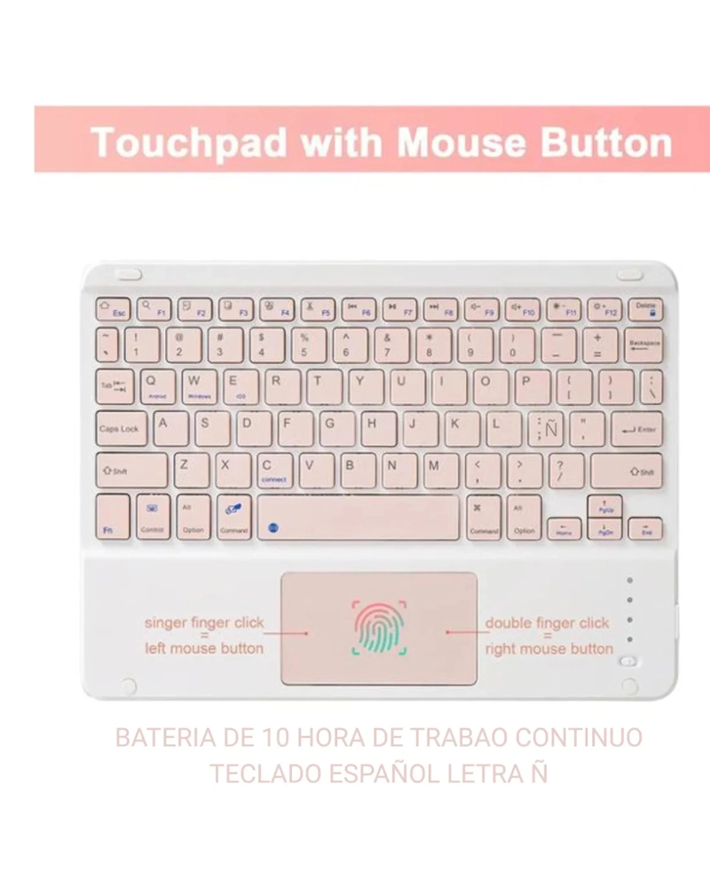 FUNDA + TECLADO BLUETOOTH CON TOUCHPAD PARA TABLET S9 / S9 FE 10.9' - 3