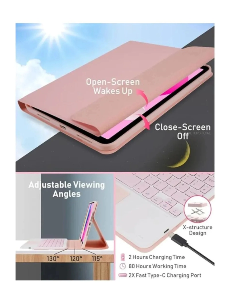 FUNDA + TECLADO BLUETOOTH CON TOUCHPAD PARA TABLET S9 / S9 FE 10.9' - 4