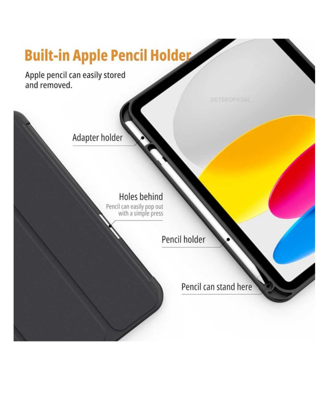 FUNDA SMART COVER PARA IPAD 11TH GENERACIÓN A16 2025 - NEGRO - 6