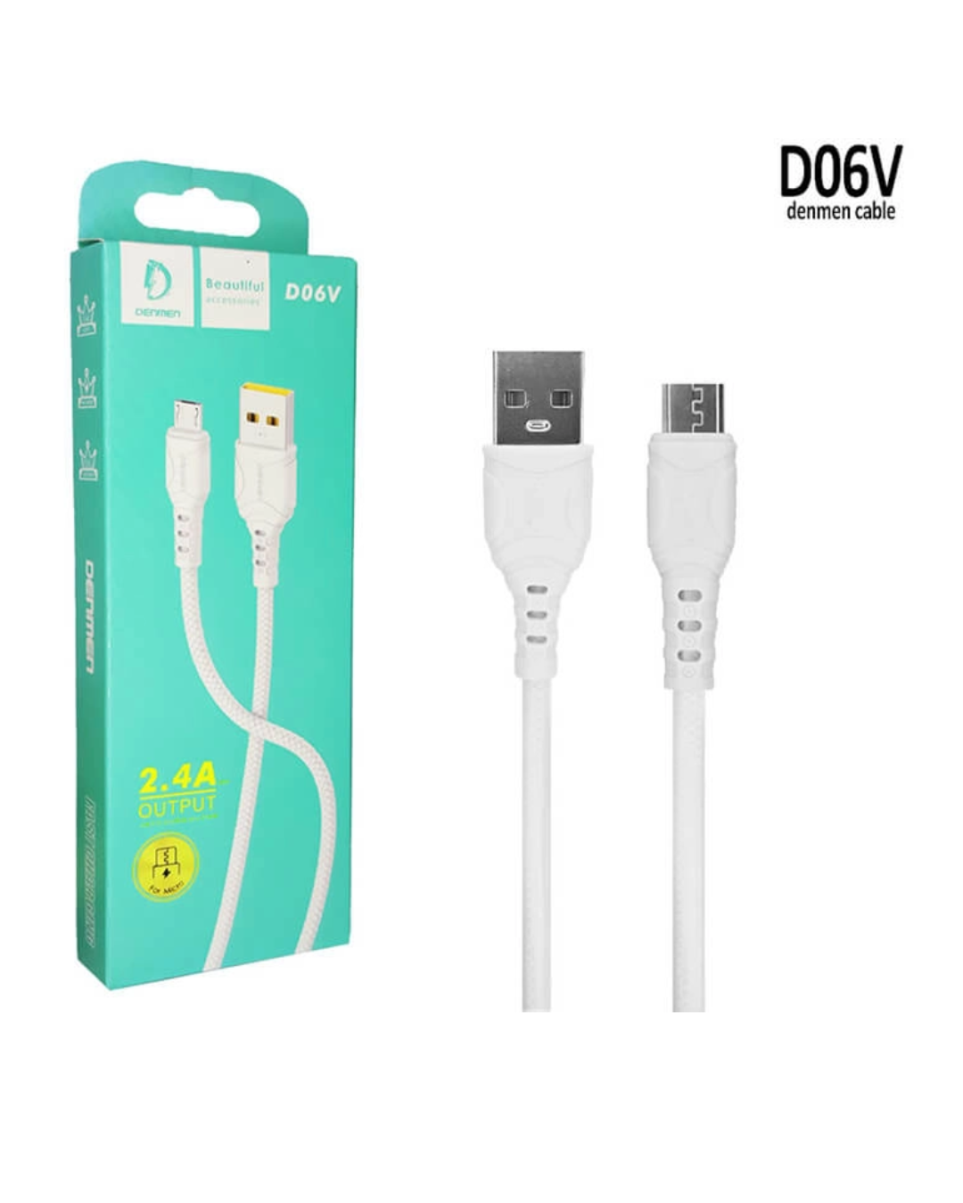 CABLE DE CARGA RÁPIDA DENMEN D06V (MICRO USB) – 2.4A - 1