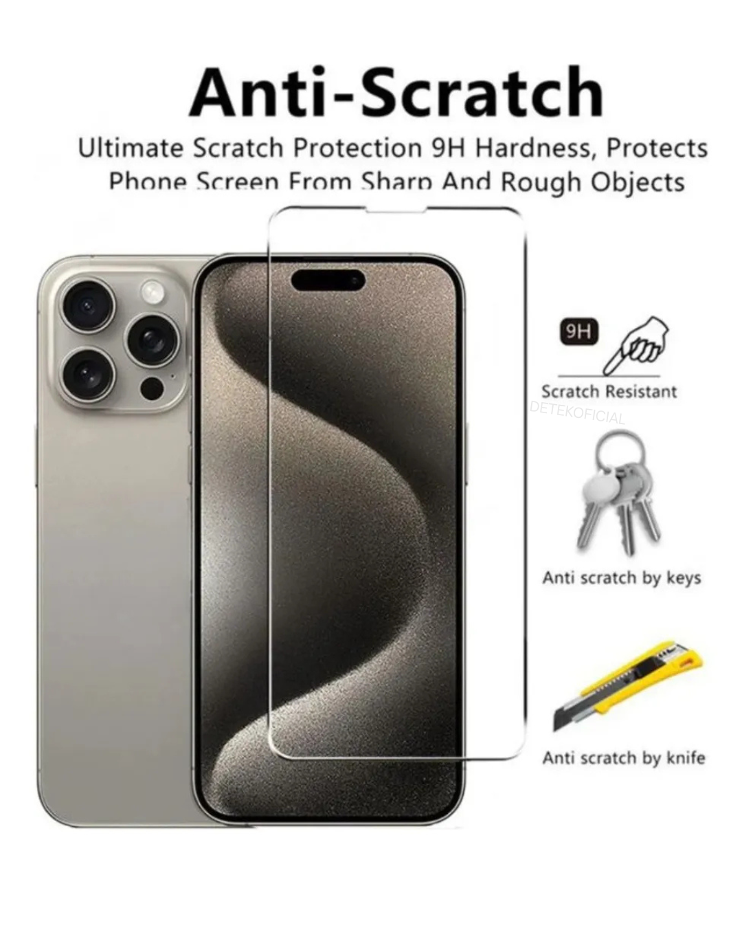 LÁMINA DE VIDRIO COMPLETA PARA IPHONE 15 PRO MAX - 2