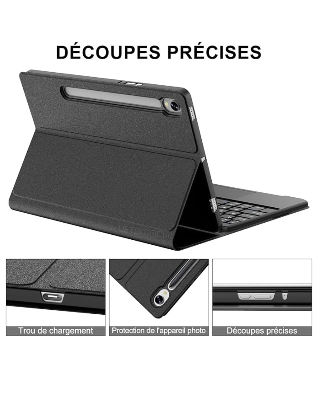 FUNDA CON TECLADO BLUETOOTH TOUCHPAD PARA SAMSUNG S10 FE 10.9' - NEGRO - 3