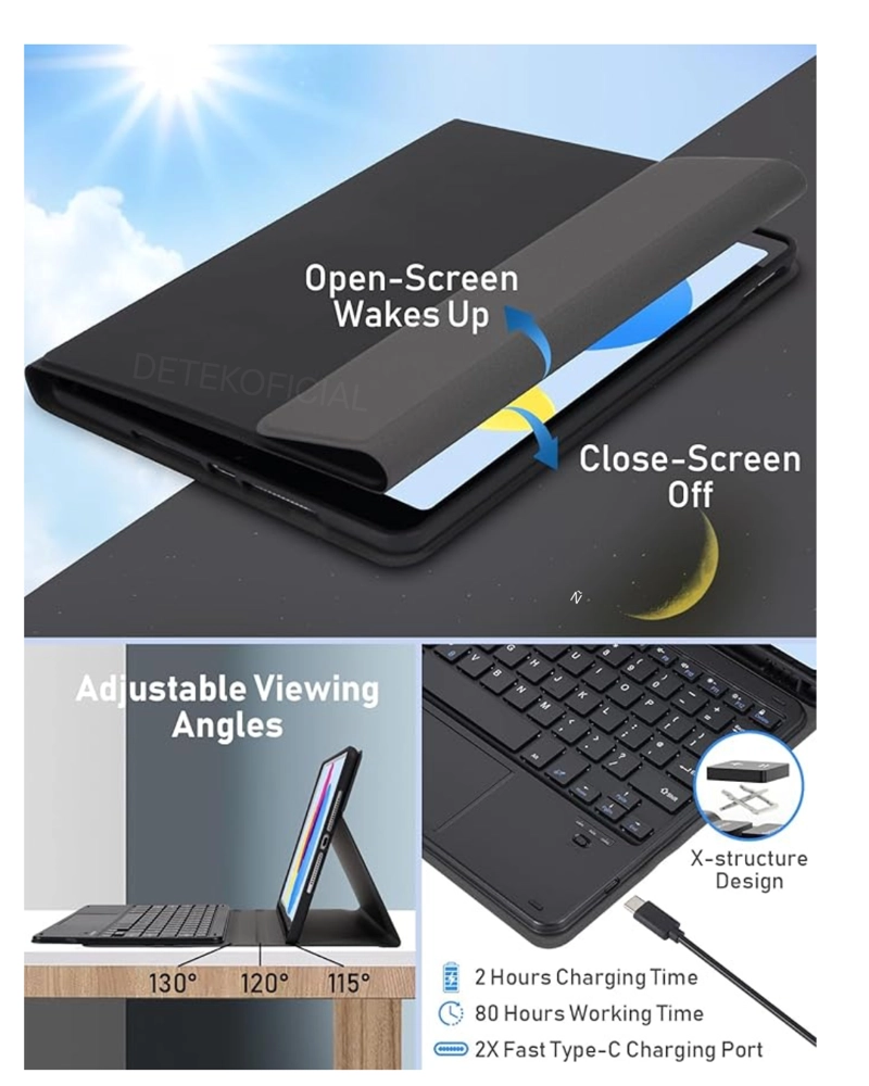FUNDA CON TECLADO NEGRO  PARA IPAD 11 GENERACION A16 2025 ESPAÑOL - 3
