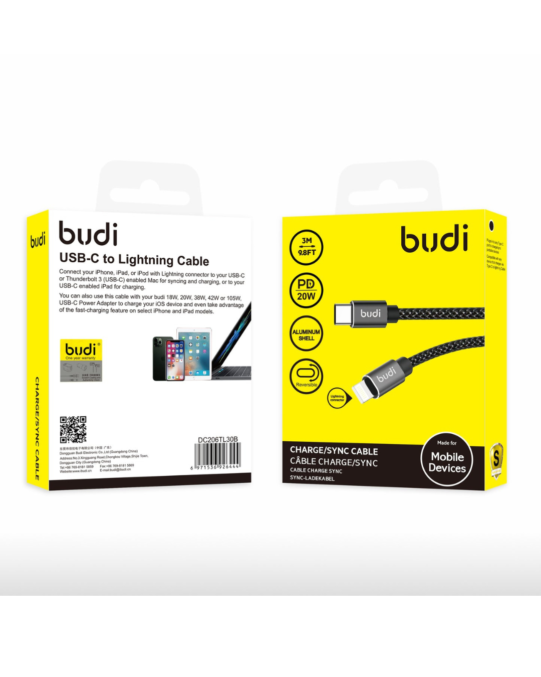 CABLE DE CARGA RÁPIDA 20W (LIGHTNING A USB-C) 3 METROS. - 1