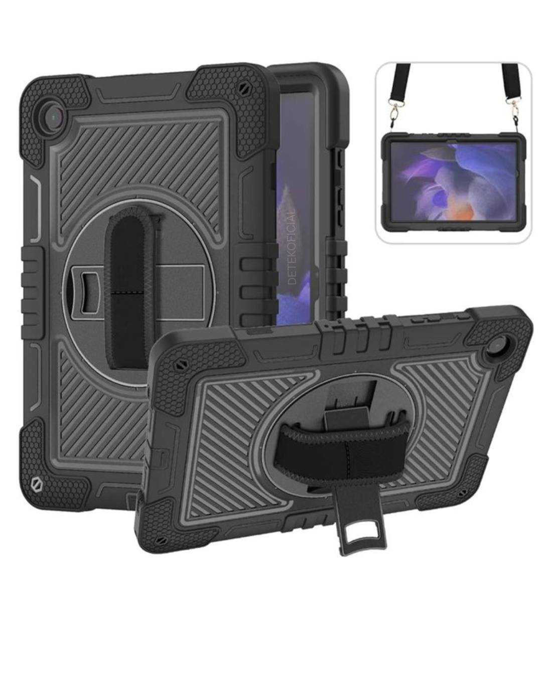 FUNDA ANTIGOLPES ARMADURA PARA SAMSUNG TAB A9 8.7 + CORREA - 1