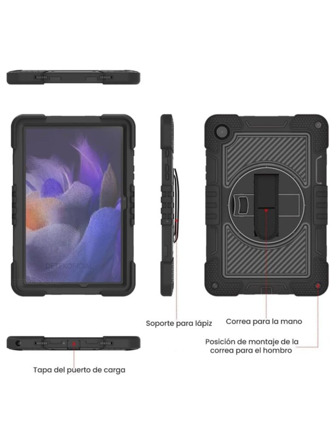 FUNDA ANTIGOLPES ARMADURA PARA SAMSUNG TAB A9 8.7 + CORREA - 7