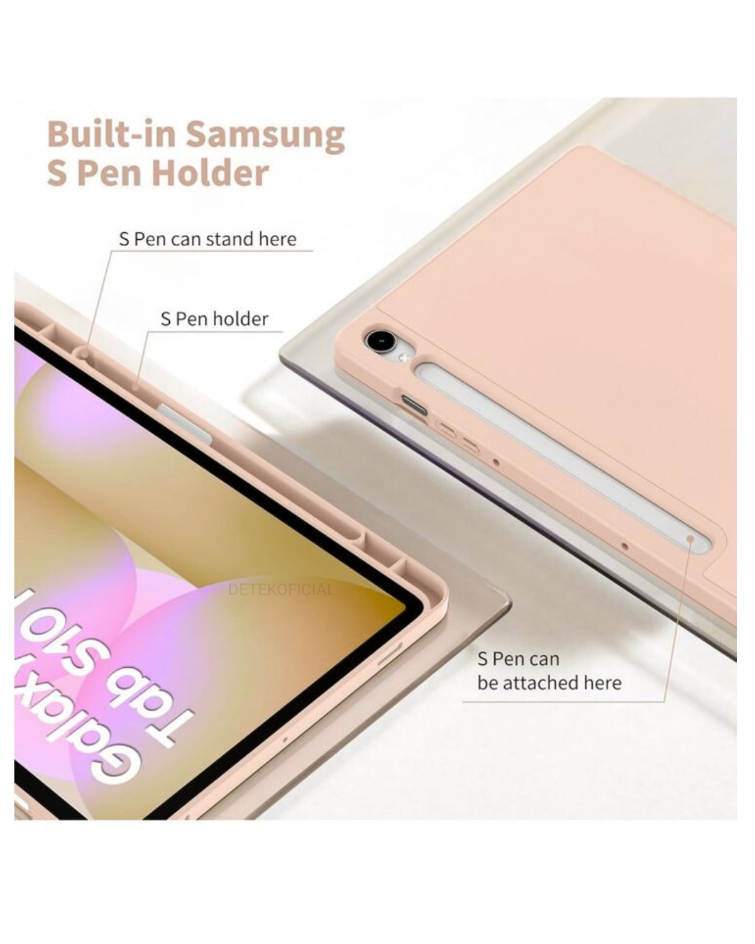 FUNDA SMART COVER PARA SAMSUNG S10 FE 10.9 - ROSA PALO - 2