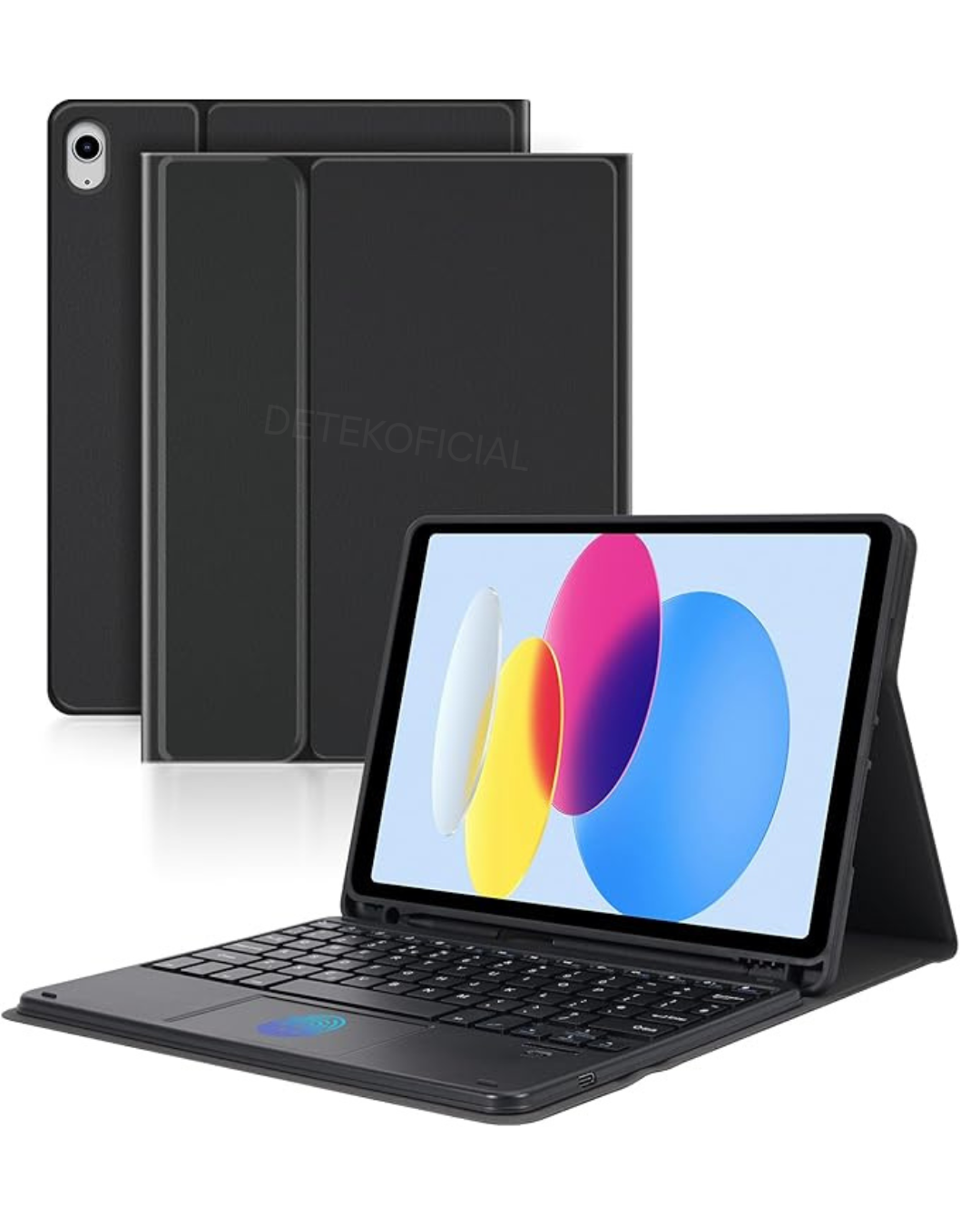 FUNDA CON TECLADO BLUETOOTH TOCUHPAD PARA IPAD 11TH A16 2025 - NEGRO - 1