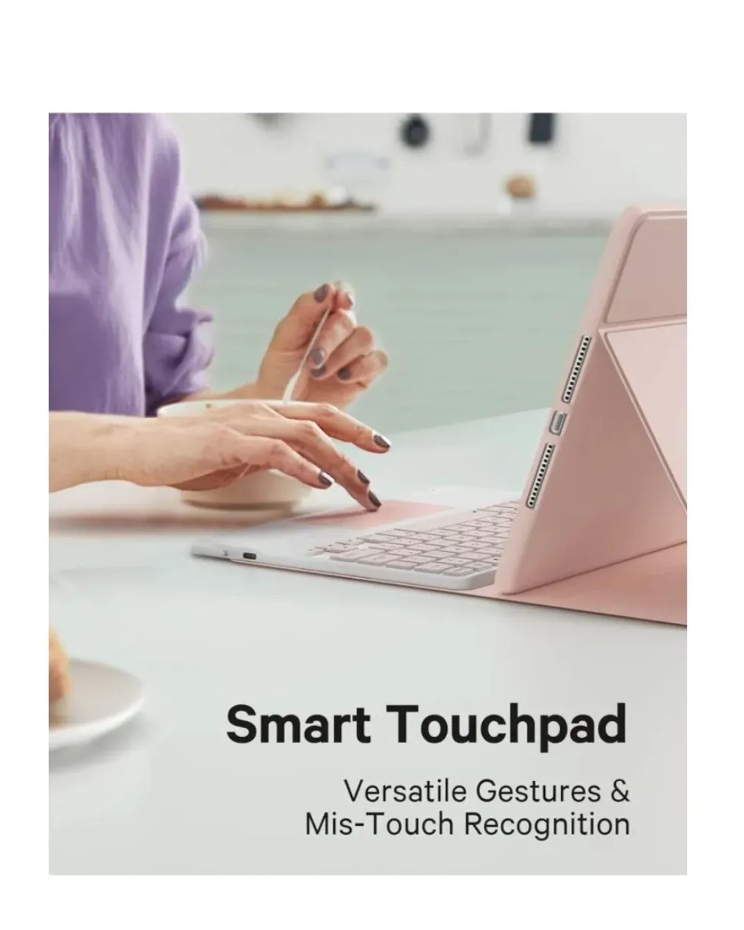 FUNDA CON TECLADO BLUETOOTH TOCUHPAD PARA IPAD 11TH A16 2025 - NEGRO - 6
