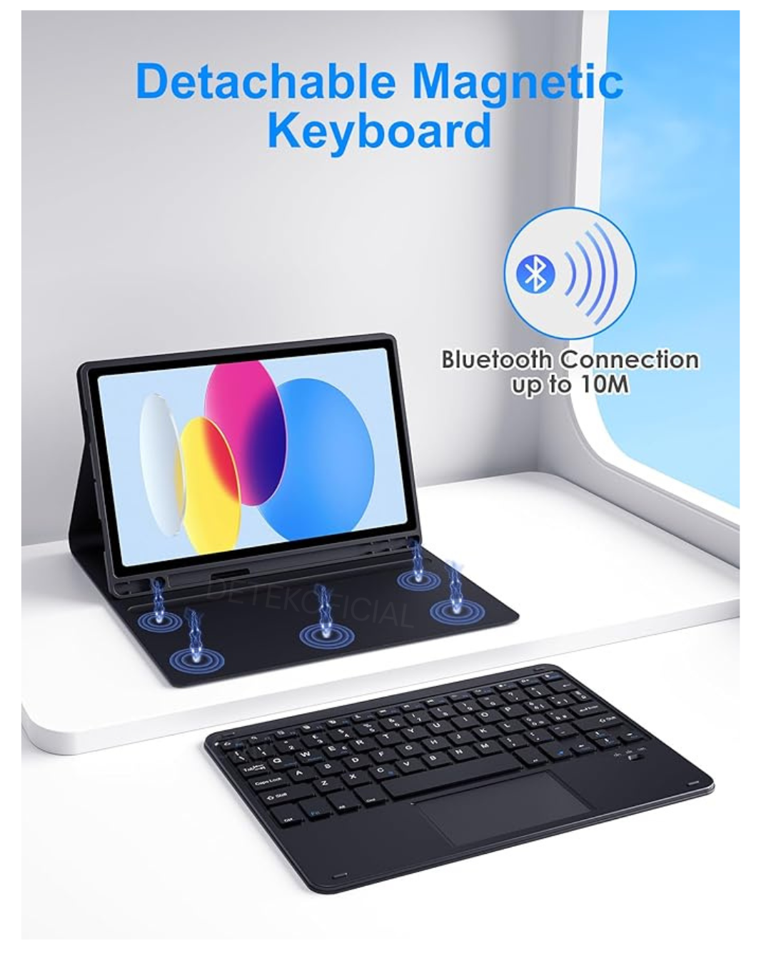 FUNDA CON TECLADO BLUETOOTH TOCUHPAD PARA IPAD 11TH A16 2025 - NEGRO - 6
