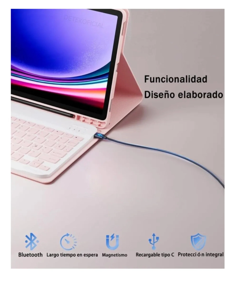 FUNDA CON TECLADO BLUETOOTH PARA IPAD MINI 7 -  NEGRO - 2