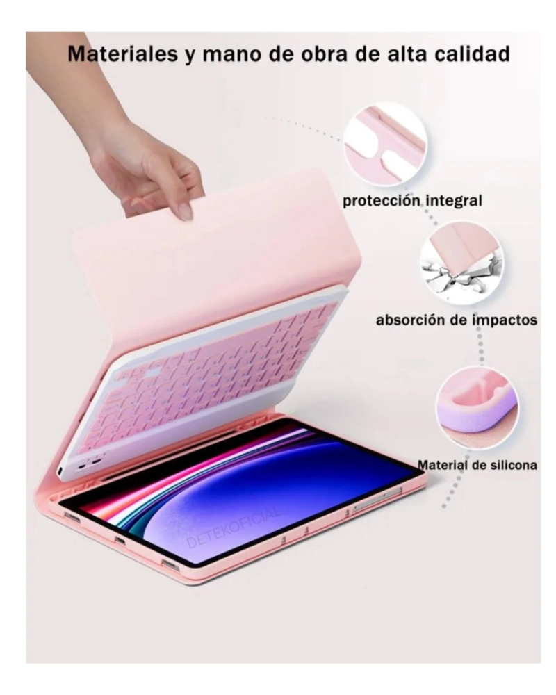 FUNDA CON TECLADO BLUETOOTH PARA IPAD MINI 7 -  NEGRO - 3
