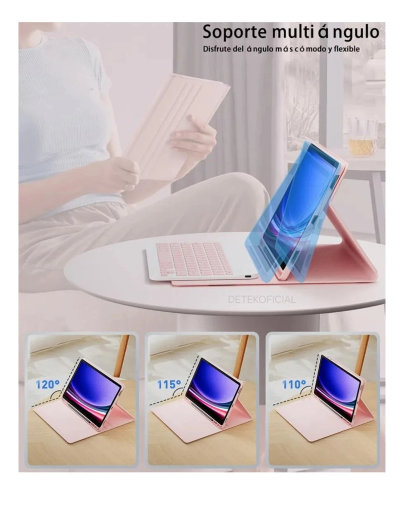FUNDA CON TECLADO BLUETOOTH PARA IPAD MINI 7 -  NEGRO - 5