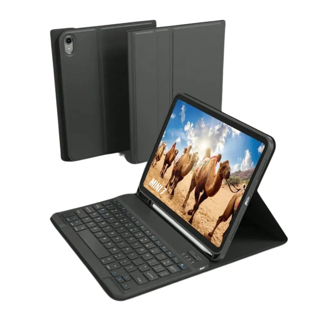 FUNDA CON TECLADO BLUETOOTH PARA IPAD MINI 6 - ROSADO - 1