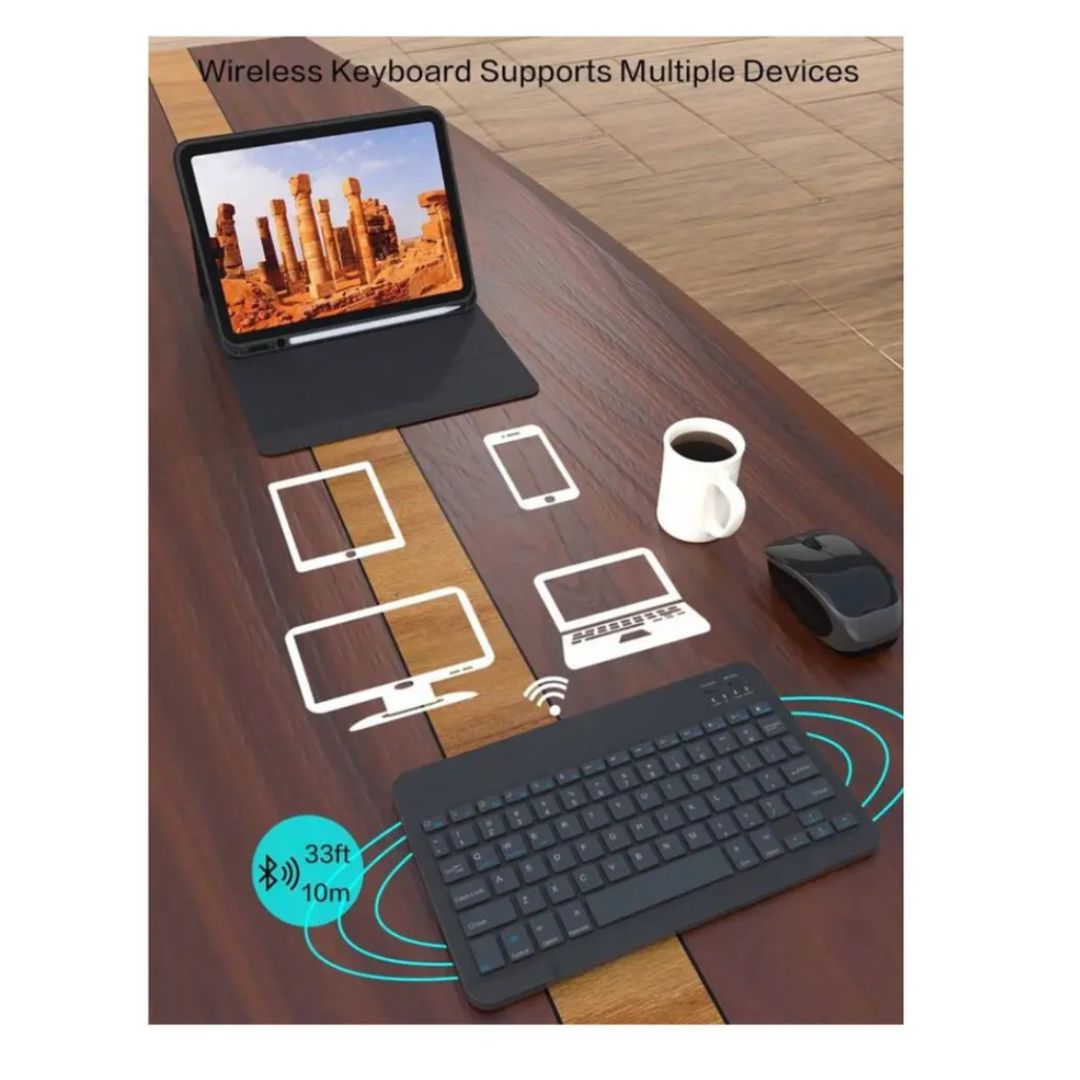 FUNDA CON TECLADO BLUETOOTH PARA IPAD MINI 6 - ROSADO - 2