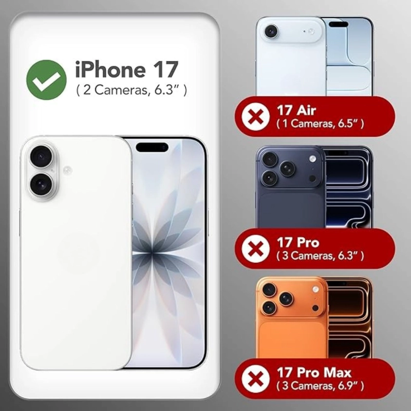 CARCASA TRANSPARENTE REFORZADA PARA IPHONE 17 - 2