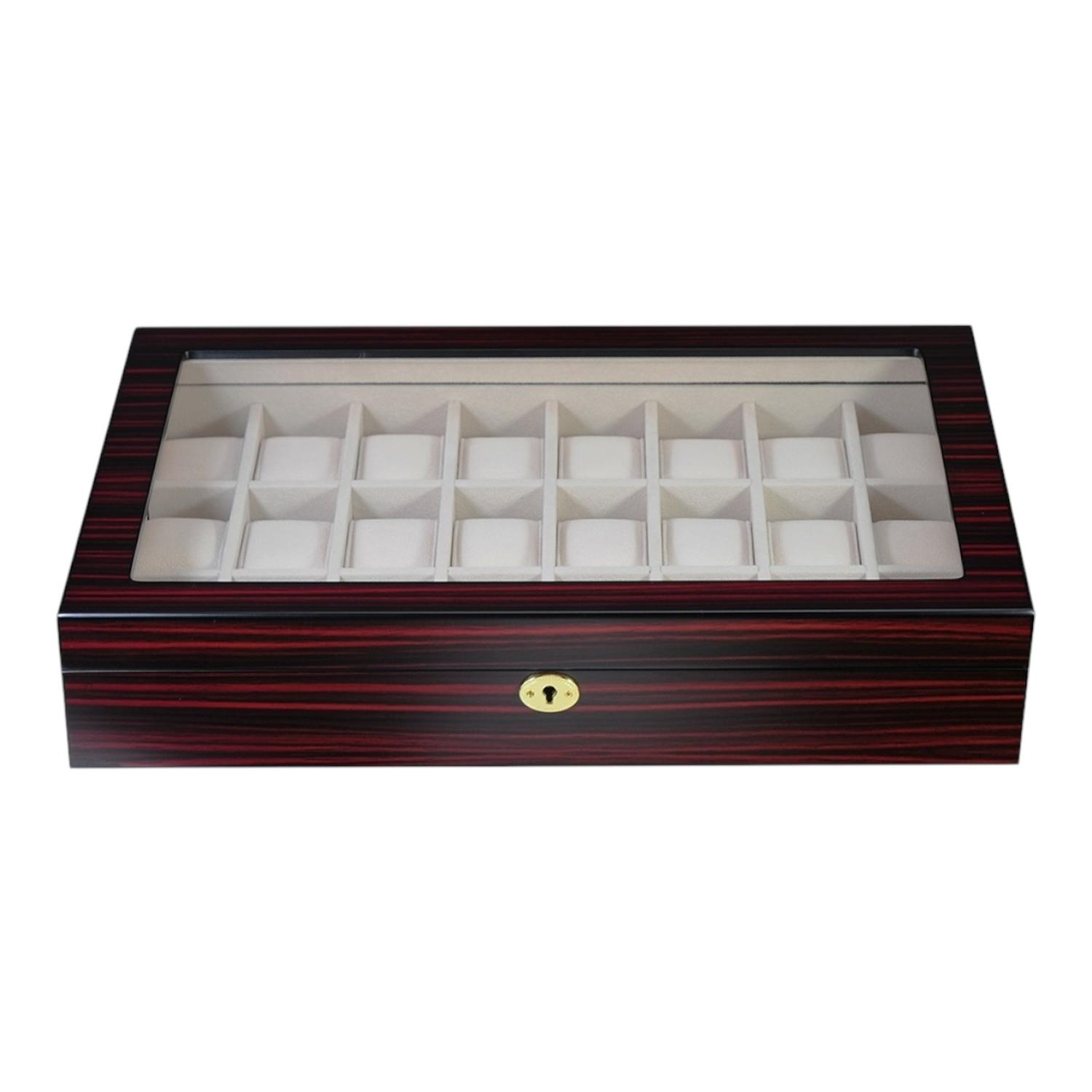 CAJA 24 RELOJES MADERA INTERIOR TERCIOPELO - 5