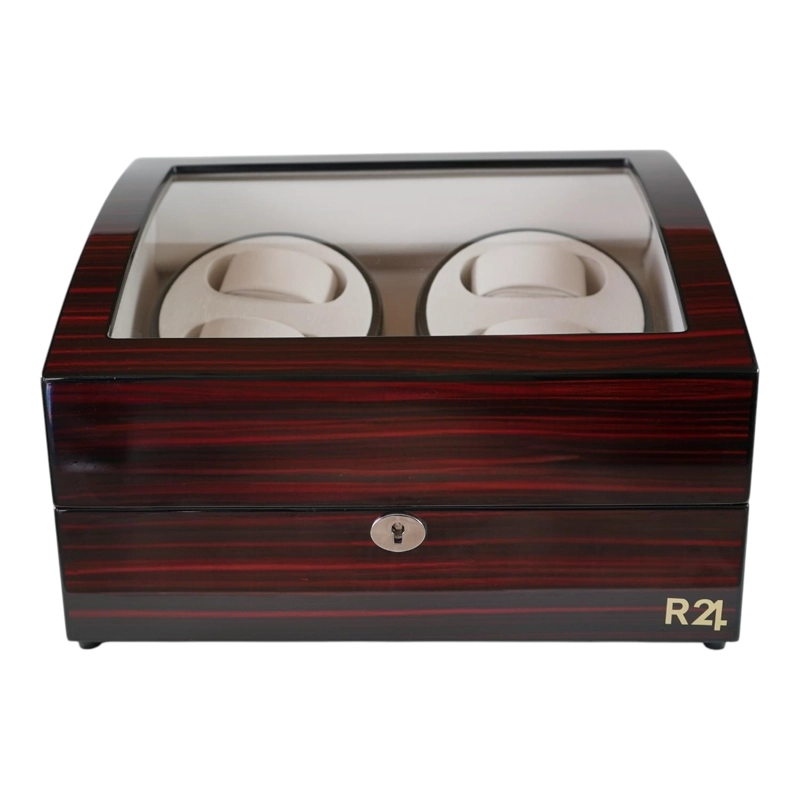 CAJA WATCH WINDER MADERA 4 + 5 RELOJES INTERIOR TERCIOPELO - 3