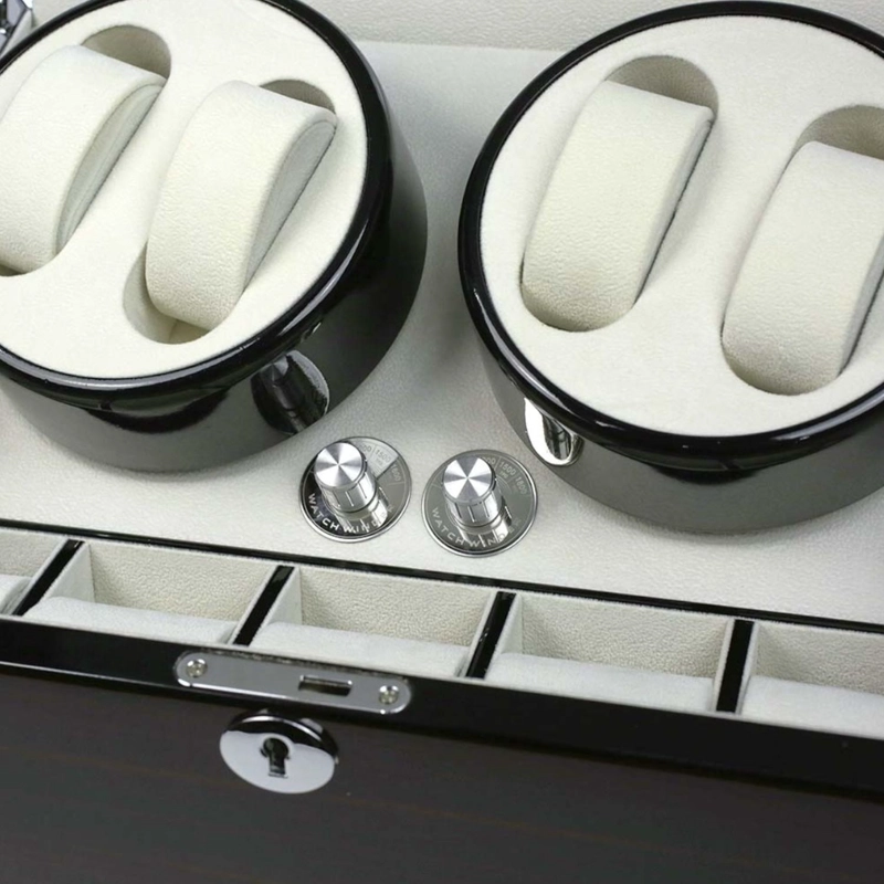CAJA WATCH WINDER MADERA 4 + 5 RELOJES INTERIOR TERCIOPELO - 5