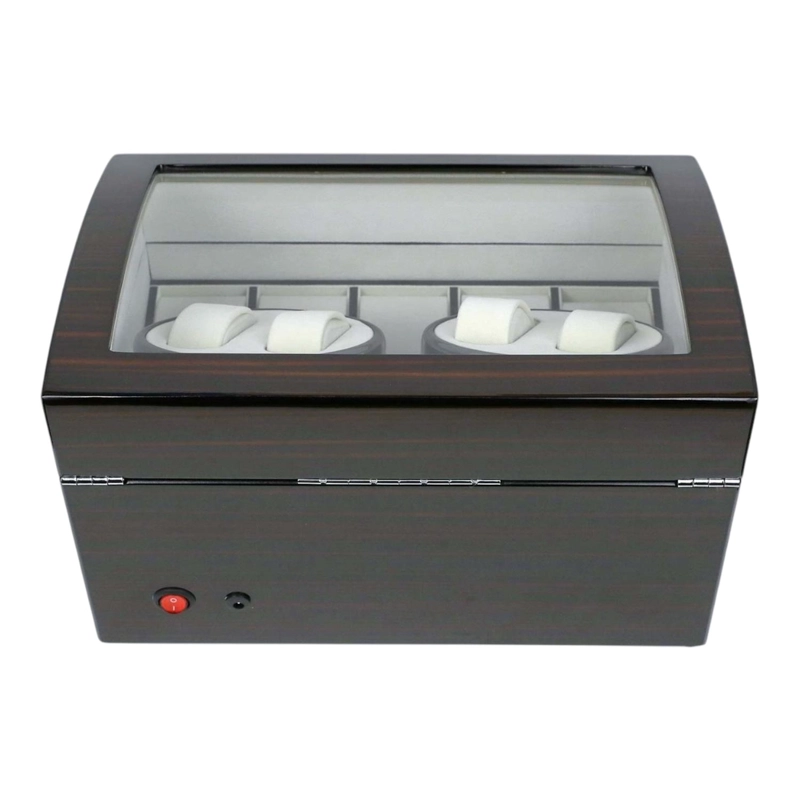 CAJA WATCH WINDER MADERA 4 + 5 RELOJES INTERIOR TERCIOPELO - 6