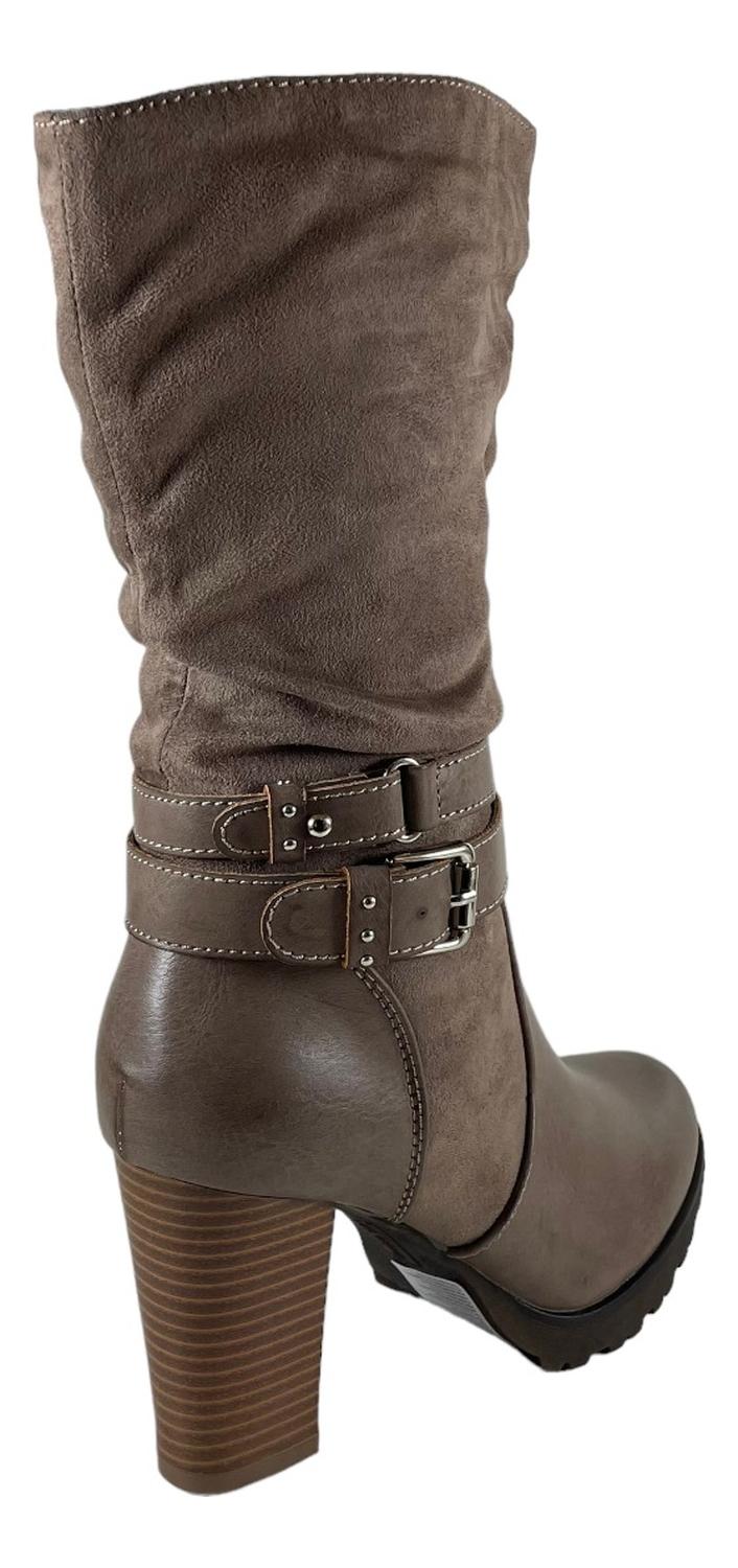 BOTÍN MUJER VIA UNO TAUPE FORRO TEXTIL LISO - 2