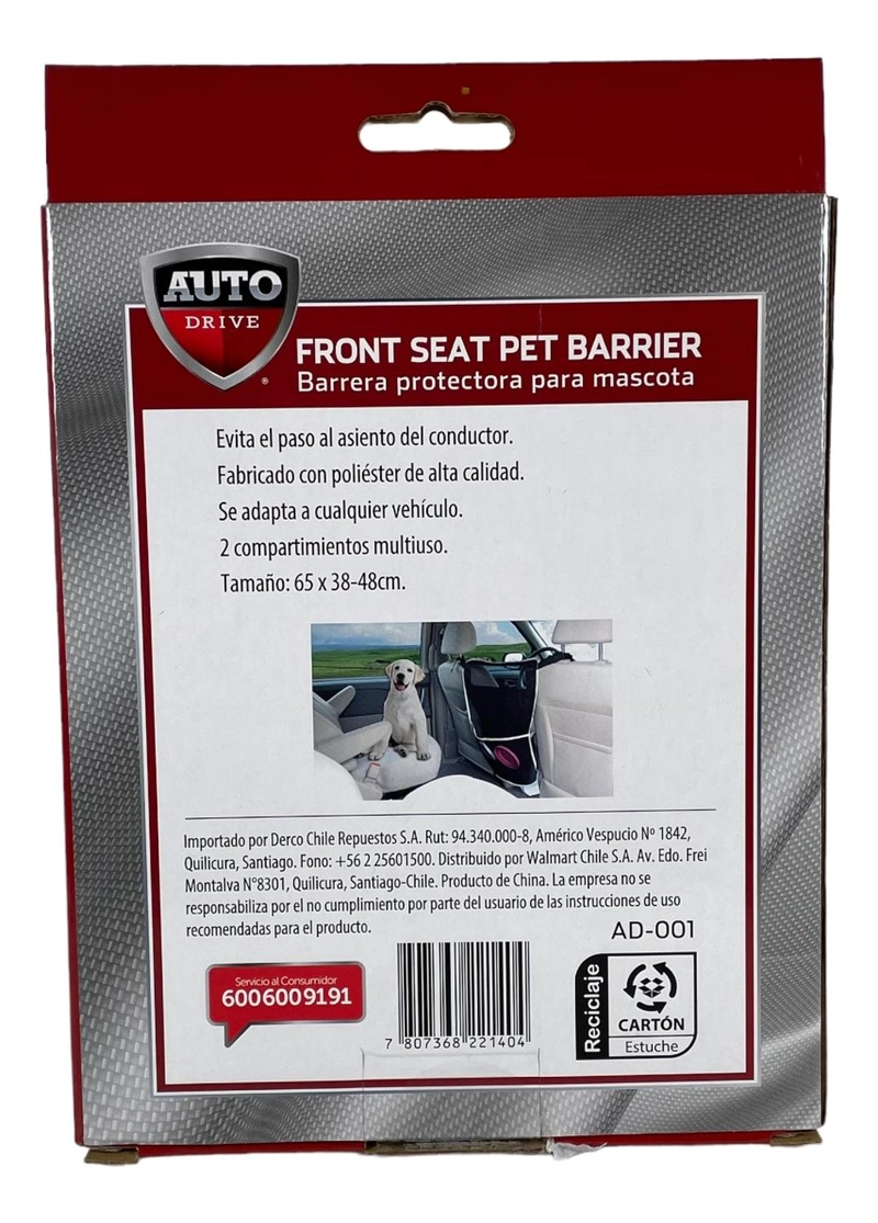 BARRERA DE ASIENTOS AUTO PARA MASCOTAS AUTO DRIVE MULTIUSO - 4