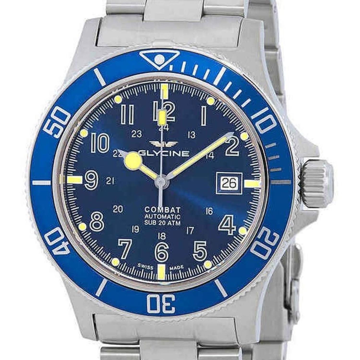 RELOJ DE PULSERA GLYCINE GL077 COMBAT SUB AZUL AUTOMATICO - 1
